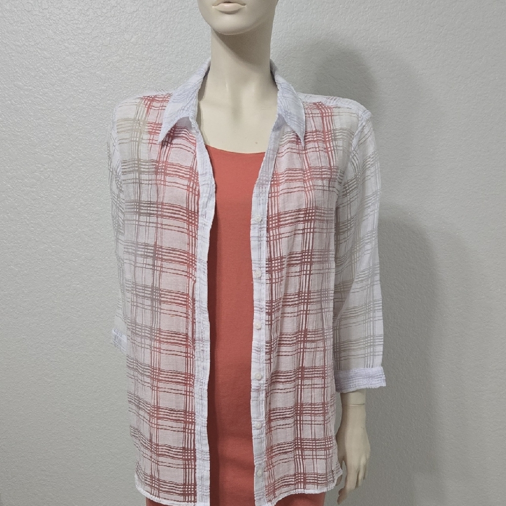 Gloria Vanderbilt White Boxy Button Down Shirt